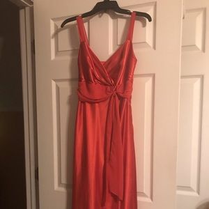 Burnt Orange David’s Bridal Cocktail Dress & Wrap